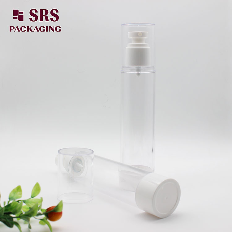 A027 round transparent AS empty emulsion 120ML airless bottle