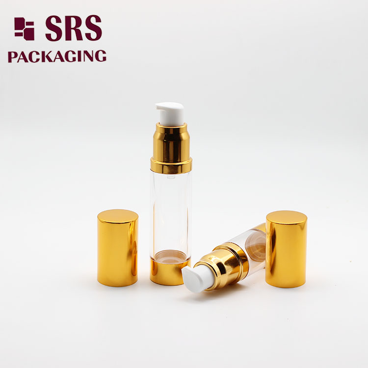 A022B Gold Aluminum Airless Serum Pump 15ml Cosmetic Bottle 10ml