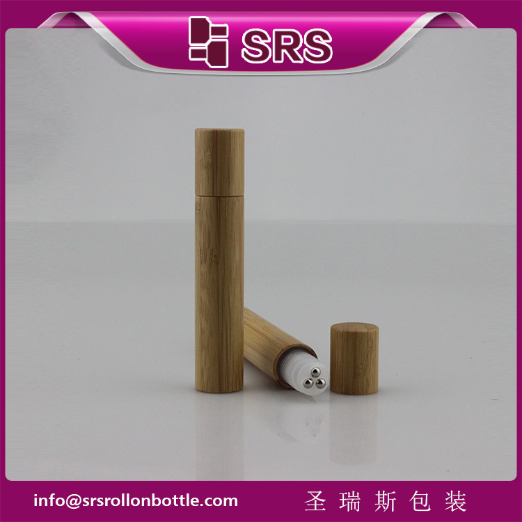 SRS Cosmetic Empty Bamboo 15ml Roll on Bottle with three balls