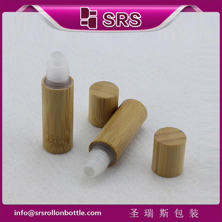 SRS Natural Bamboo Color 5ml Roller bamboo Bottle with Lid