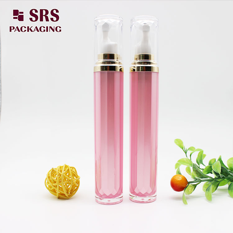 AY004 empty pink acrylic 20ml roller ball bottle for eye serum