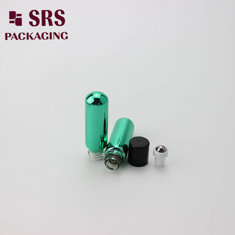 SRS Green Color 4ml Roll on Essential Oil Glass round Bottle