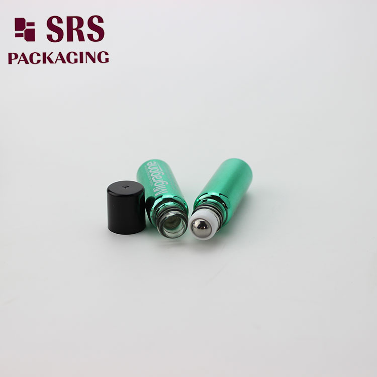 SRS Green Color 4ml Roll on Essential Oil Glass round Bottle