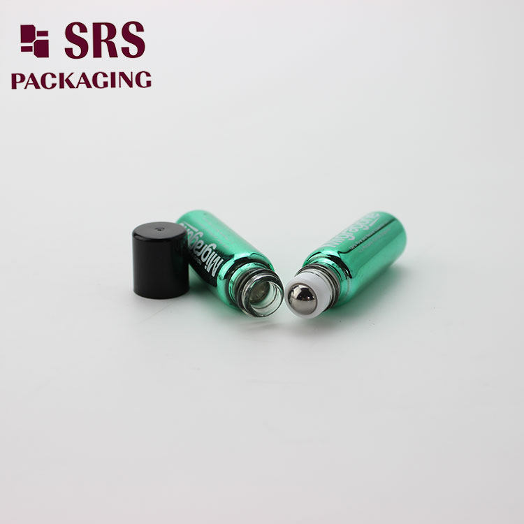 SRS Green Color 4ml Roll on Essential Oil Glass round Bottle