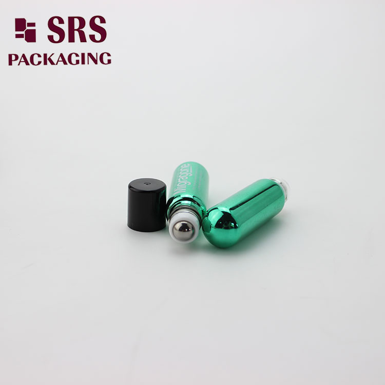 SRS Green Color 4ml Roll on Essential Oil Glass round Bottle