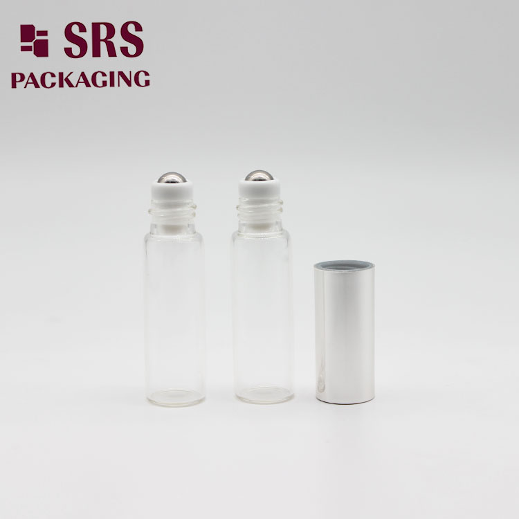 5ml Clear Glass Fragrance Roll-on double Bottle with aluminum lid