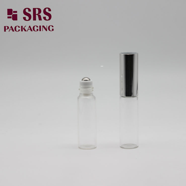 5ml Clear Glass Fragrance Roll-on double Bottle with aluminum lid