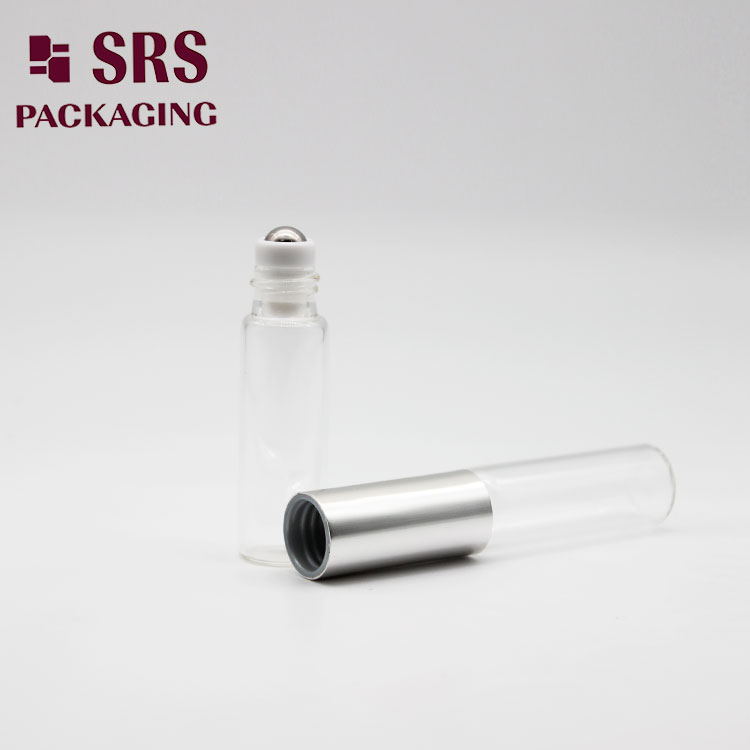 5ml Clear Glass Fragrance Roll-on double Bottle with aluminum lid