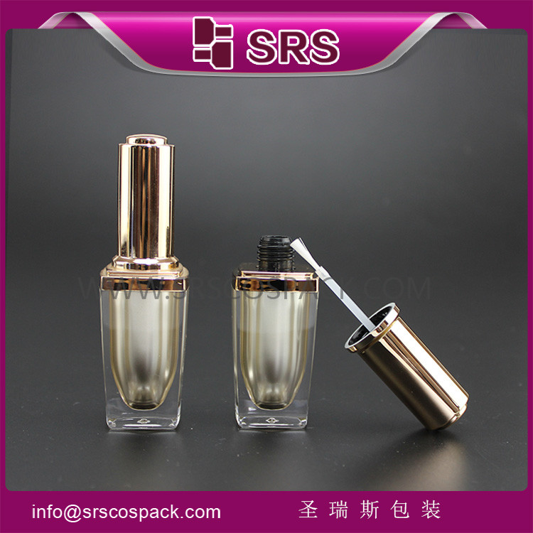 NP004 empty square plastic cosmetic nail gel polish Bottle with brush
