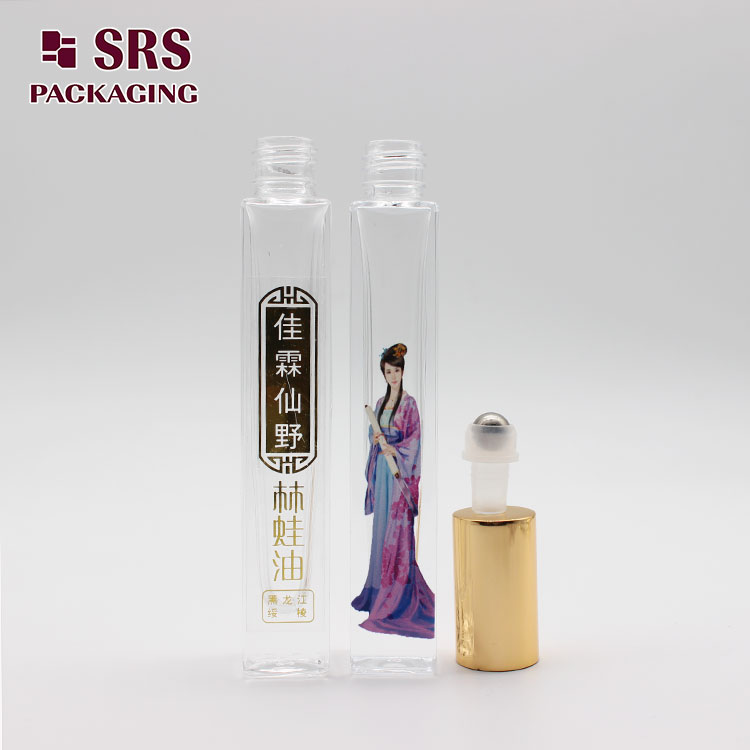 GB2-10ml pretty 3D Painted Craft 10ml Clear Glass Roll-on Perfume Bottle
