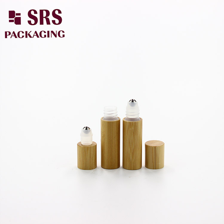 environment-friendly plastic empty 5ml steel ball roll on package natural bamboo bottle