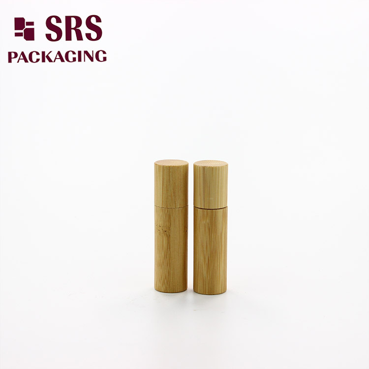 environment-friendly plastic empty 5ml steel ball roll on package natural bamboo bottle