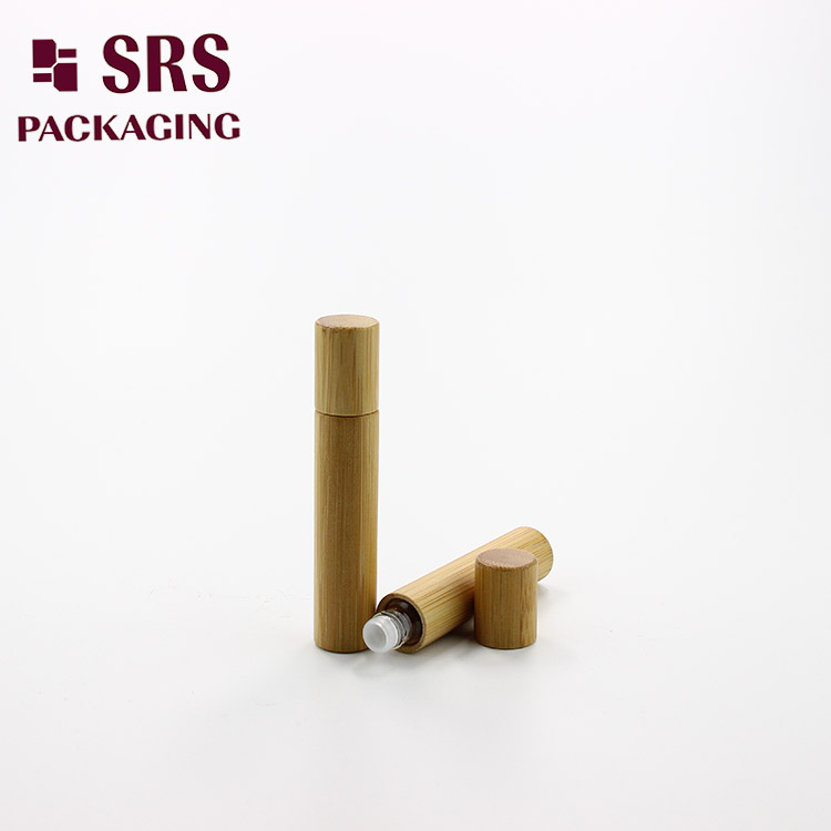 8ml elegant cosmetic round empty roller ball bamboo glass botters