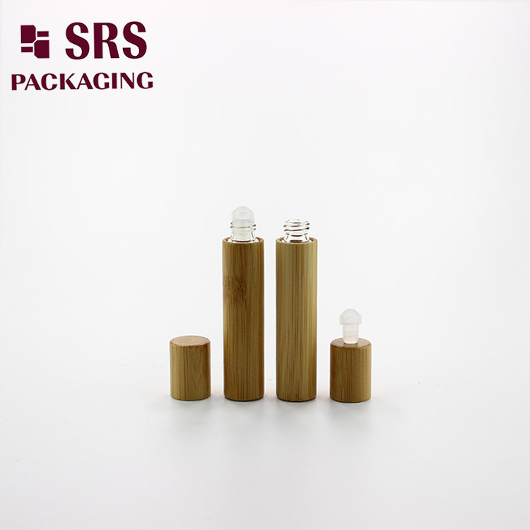 8ml elegant cosmetic round empty roller ball bamboo glass botters