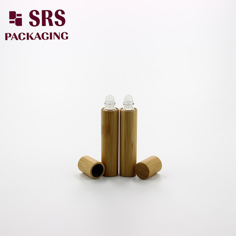 8ml elegant cosmetic round empty roller ball bamboo glass botters