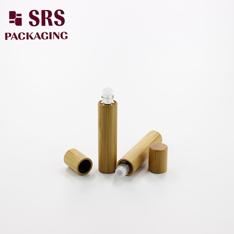 8ml elegant cosmetic round empty roller ball bamboo glass botters