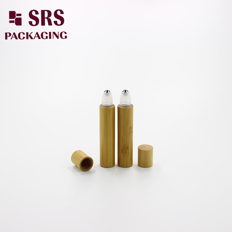 empty 8ml wholesale plastic ball roll on bamboo container for olive oil