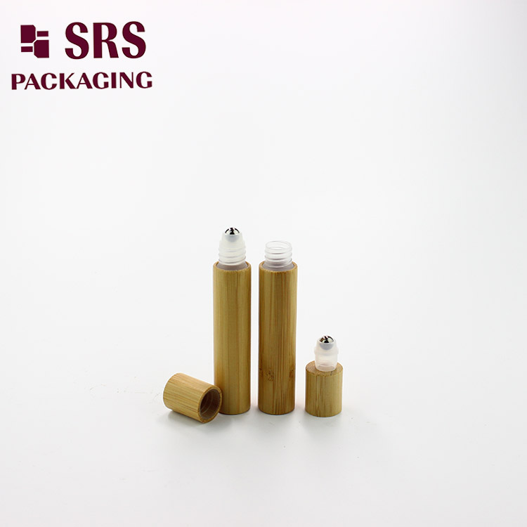 empty 8ml wholesale plastic ball roll on bamboo container for olive oil