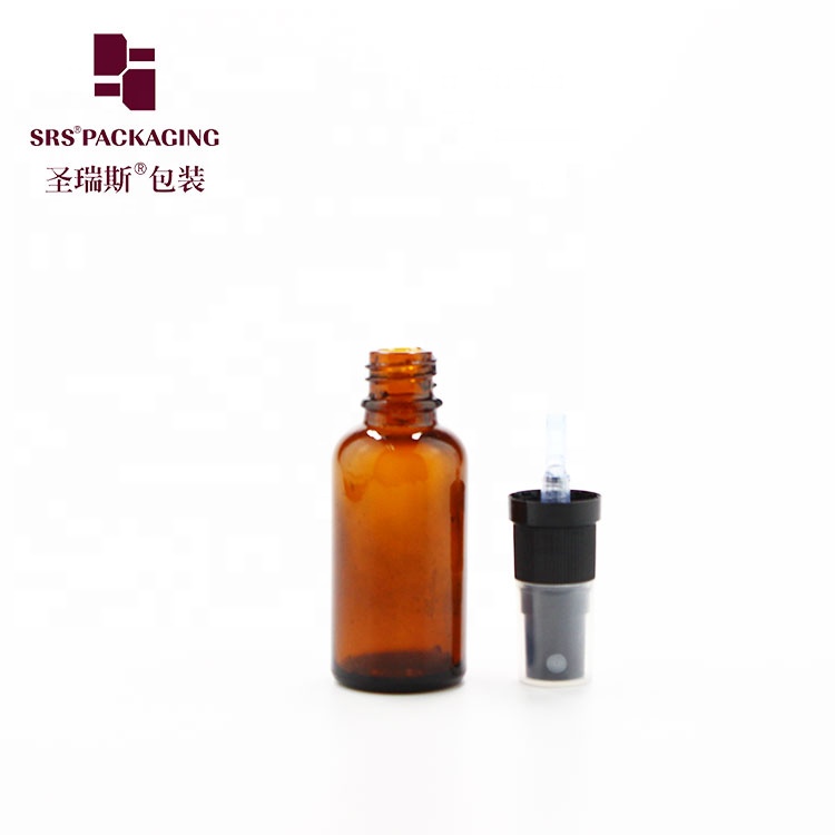 High quality empty amber perfume 30ml glass sprayer bottle 