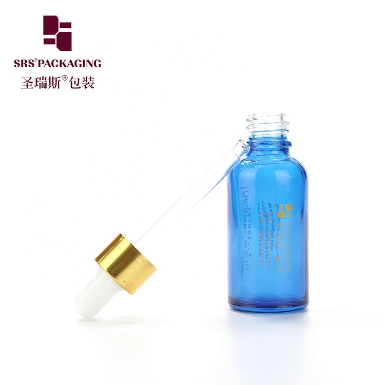 custom color 30ml glass dropper bottle with screen printing