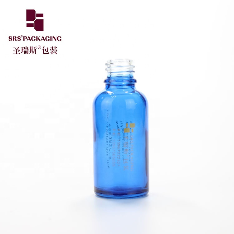 custom color 30ml glass dropper bottle with screen printing