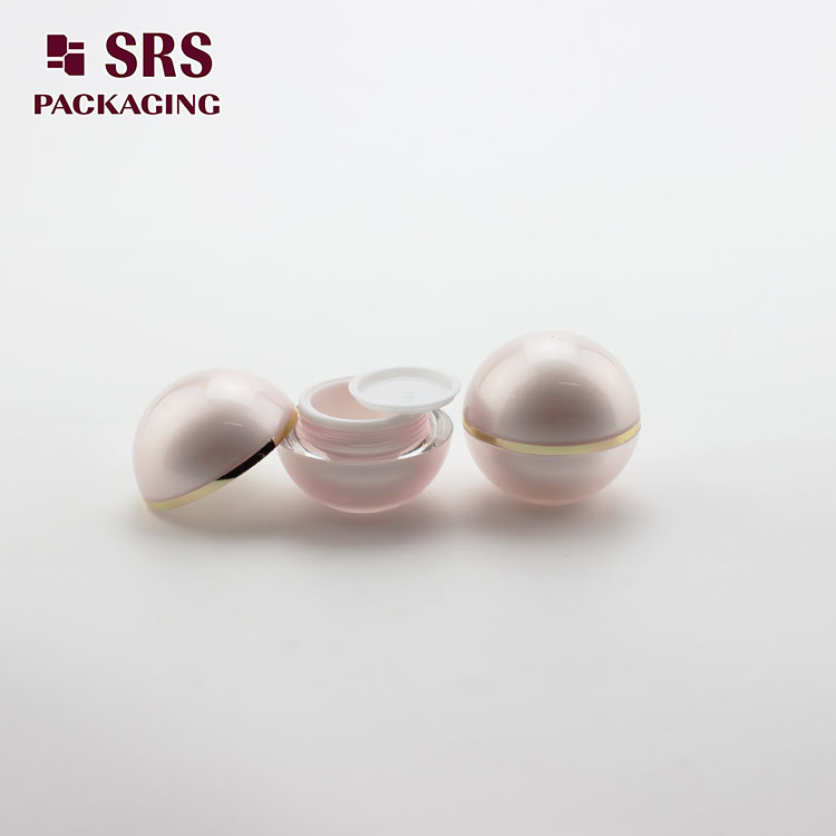 wholesale acrylic empty ball shape 5g 15g 30g 50g 100g pink cream jar