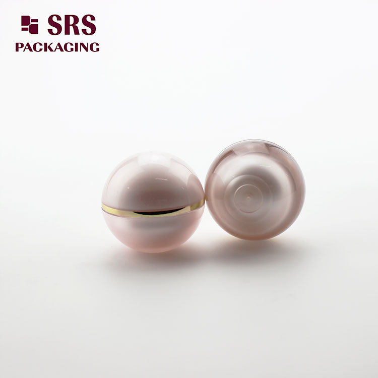 wholesale acrylic empty ball shape 5g 15g 30g 50g 100g pink cream jar