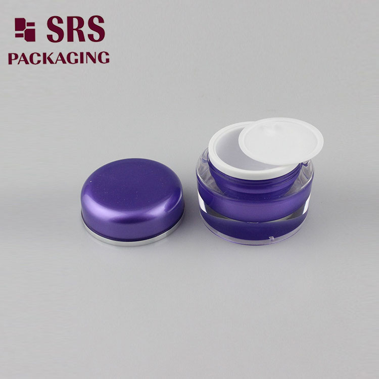 purple acrylic wholesale natual round shape 5g 10g 15g 30g 50g 100g 200g acrylic containers for cosmetic