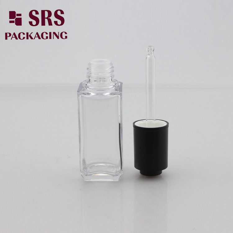 40ml empty cosmetic square shape PETG serum dropper bottle 