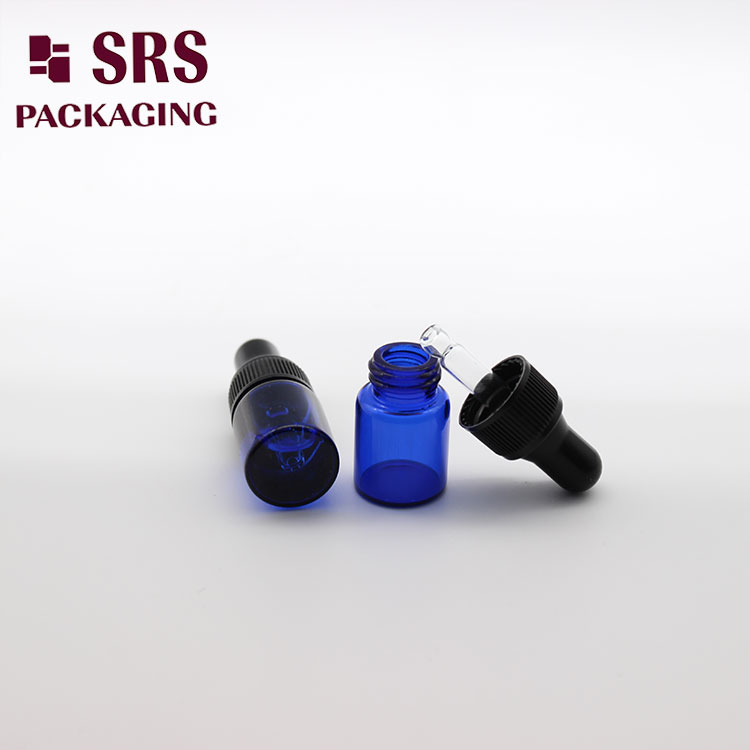  2ml blue portable perfume custom control of glass bottle with dropper 