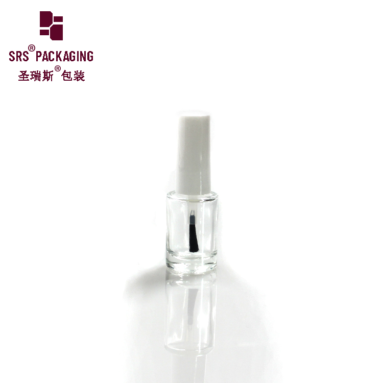 DIY Unique Clear Customized empty little mini glass 5ml 7ml UV Gel nail polish bottles with white cap