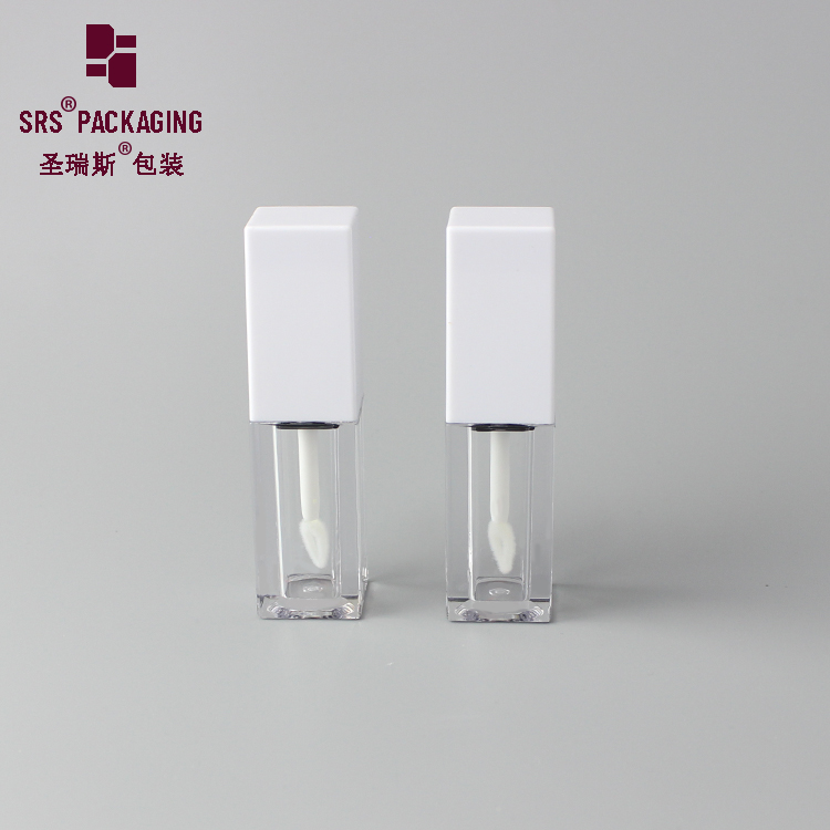 Square High Quality Cosmetics Empty 7ml Customized plastic lip gloss tube With Applicator 