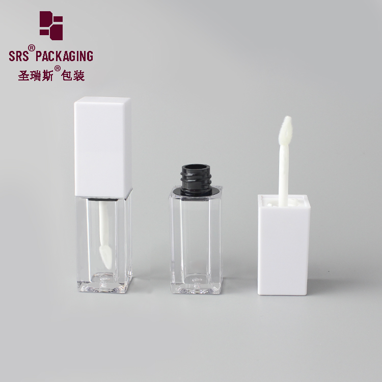 Square High Quality Cosmetics Empty 7ml Customized plastic lip gloss tube With Applicator 