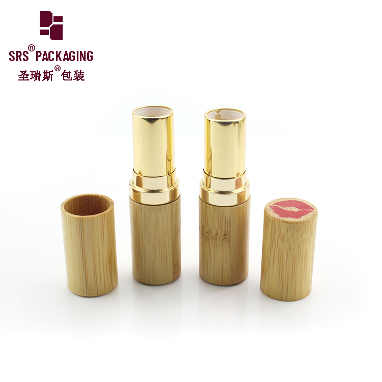 Wholesale eco friendly cosmetic 5ml round lip plastic custom bamboo empty lip balm tubes