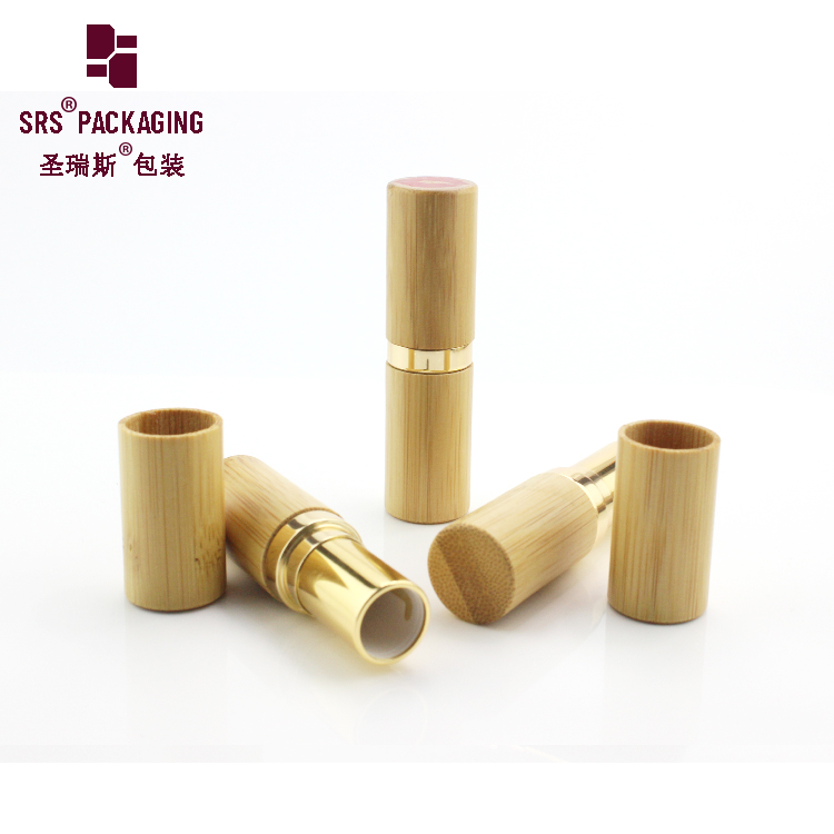 Wholesale eco friendly cosmetic 5ml round lip plastic custom bamboo empty lip balm tubes