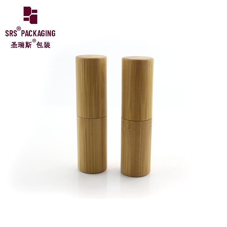 Factory supply 5ml bamboo nature round shape empty custom luxury lip gloss tube