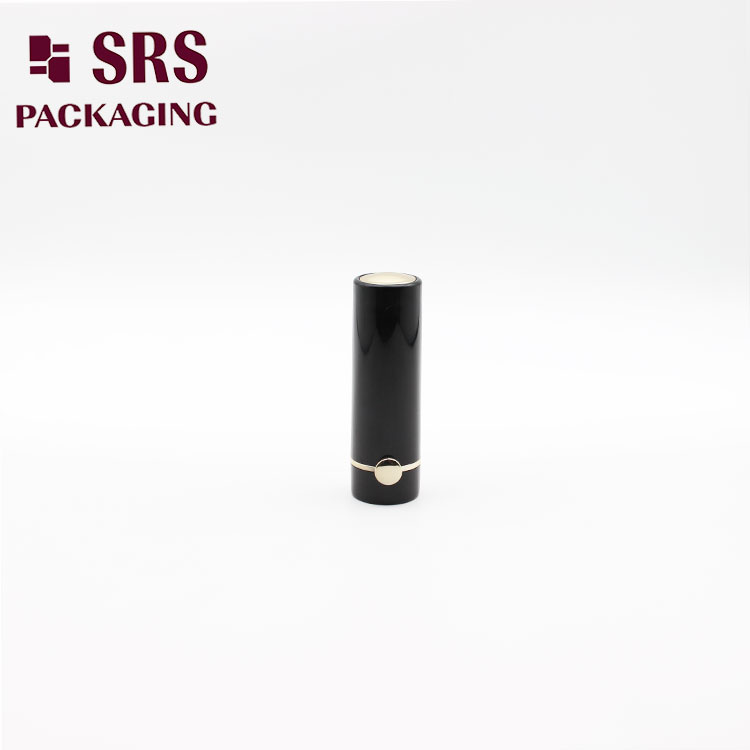 Factory direct sale high-end black luxury lipstick container lip round balm tube container