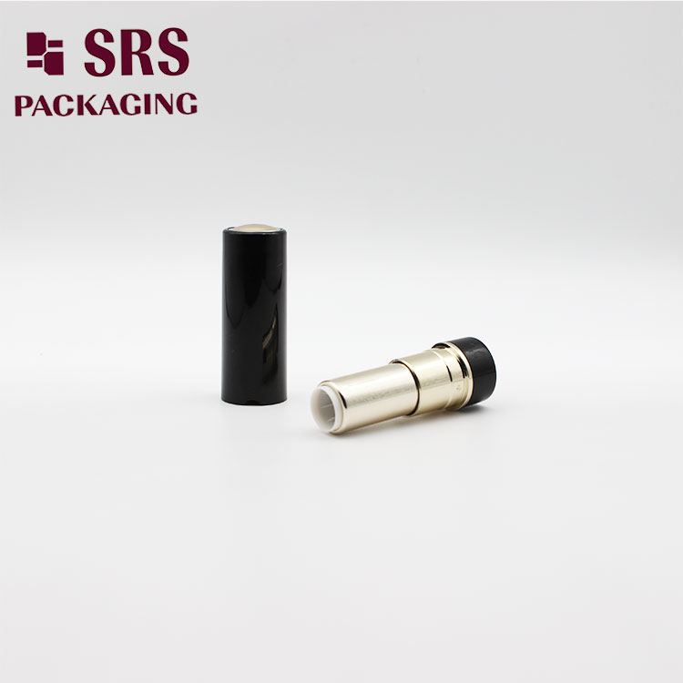 Factory direct sale high-end black luxury lipstick container lip round balm tube container