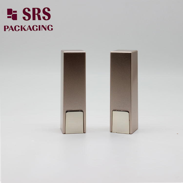 SRS cosmetics eco-friendly packaging case makeup gold empty plastic 5ml lip balm tube