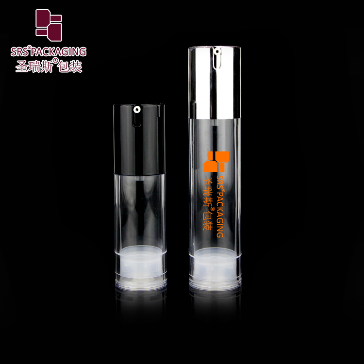 Luxury airless silver pump bottle 15ml 30ml 50ml skin care set container