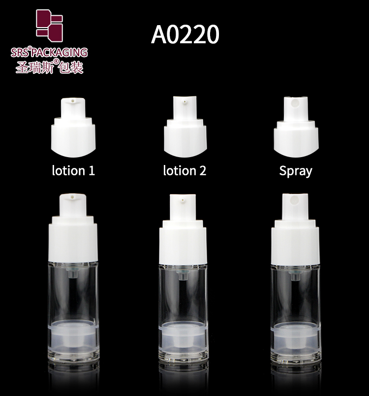 Wholesale Empty 15ml 30ml 50ml Pump Lotion Bottle Plastic airless pump bottle 30ml silver