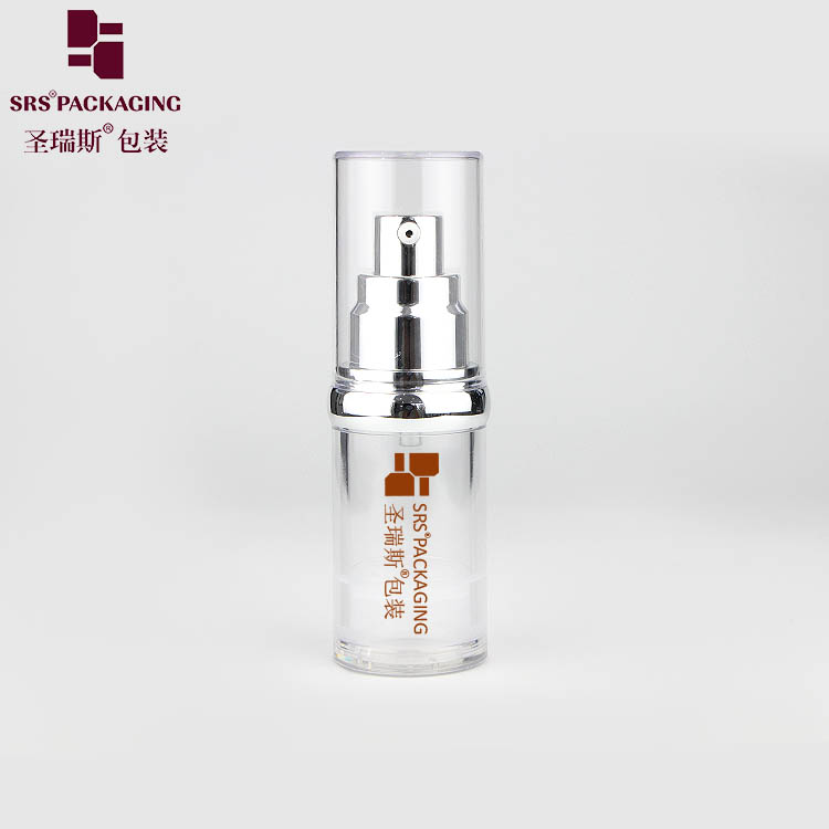 Metalized Finished 15ml 30ml 50ml Silver Airless Pump Bottle Refill Lotion Cream Applicator