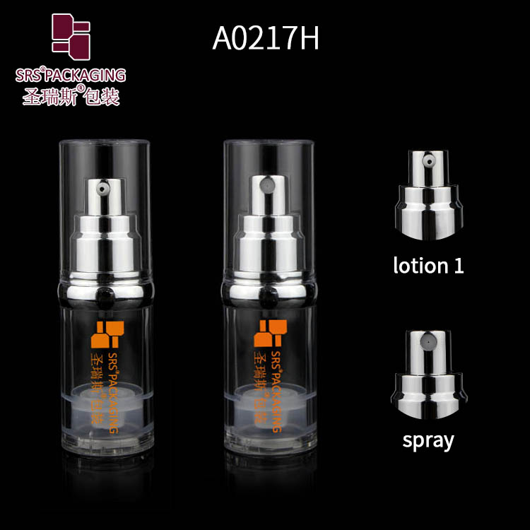 Metalized Finished 15ml 30ml 50ml Silver Airless Pump Bottle Refill Lotion Cream Applicator