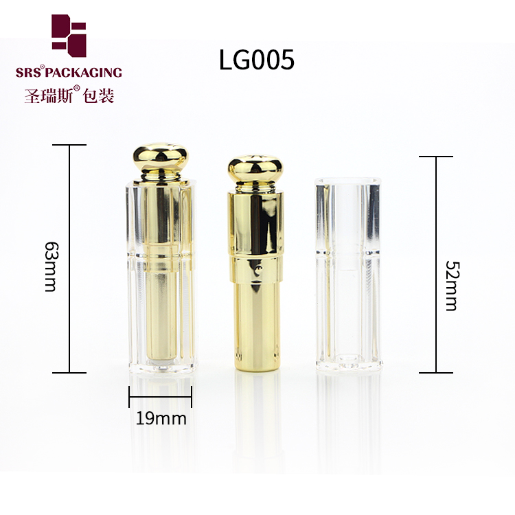 OEM ODM luxury square round lipstick tube gold color make up cosmetic packaging