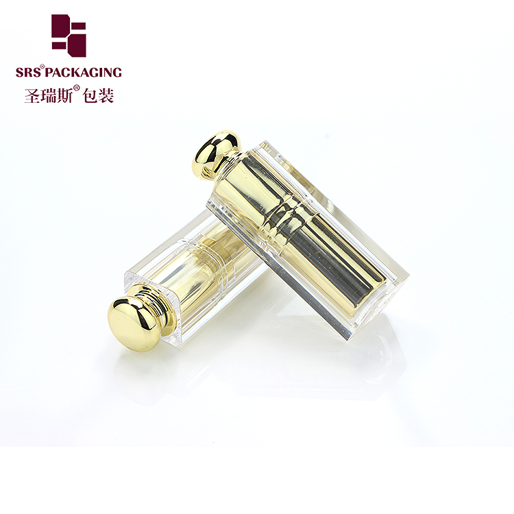 OEM ODM luxury square round lipstick tube gold color make up cosmetic packaging