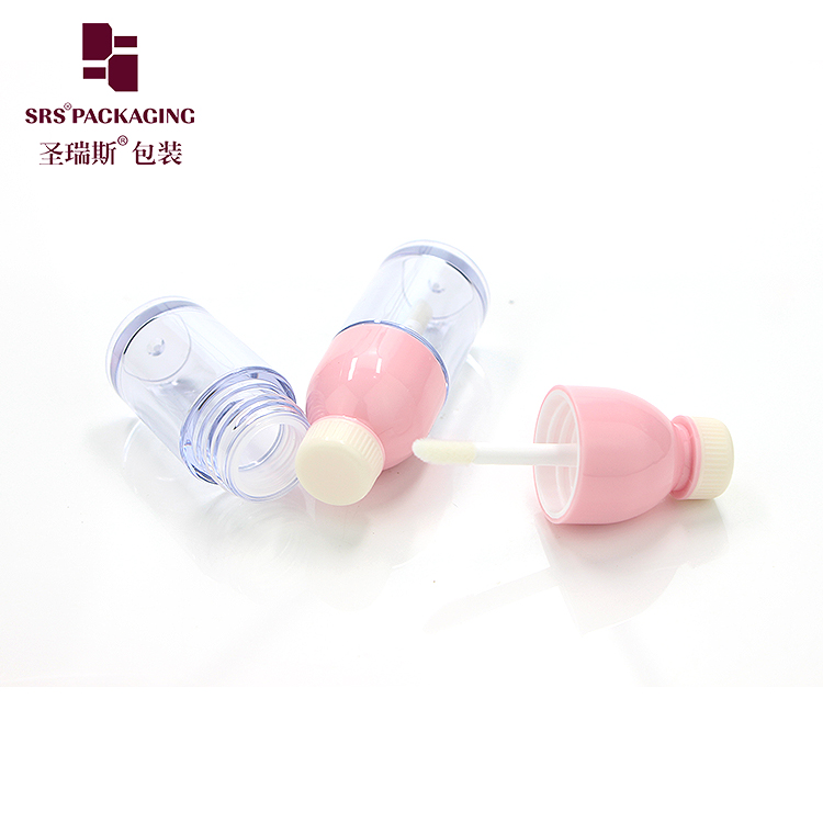 unique shape 5ml cute cosmetic skin care transparent lip gloss tube