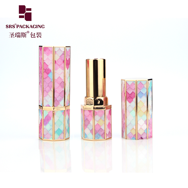 new arrival high quality competitive price polygon shape colorful 12.1mm fresh active lipstick tube