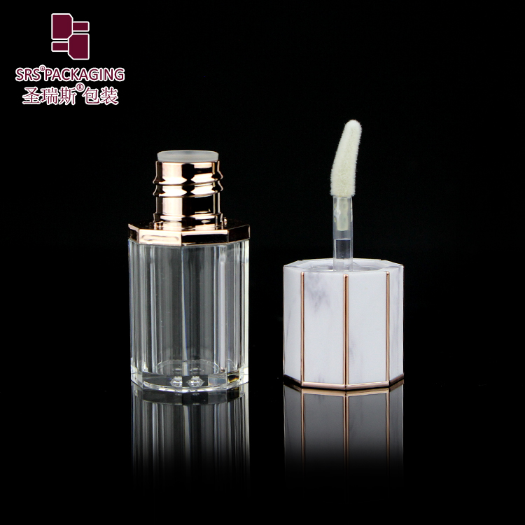 2020 Wholesale cosmetic lip gloss tubes white lip oil container with brush short bottle in stock