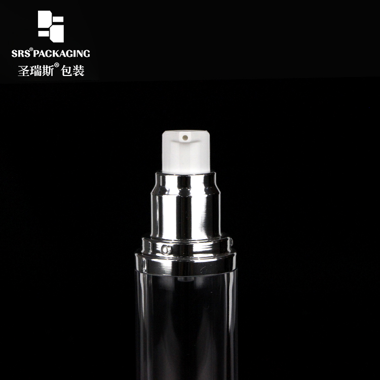 Wholesale Custom 15ml 30ml 50ml Metalized Aluminum Silver Airless Lotion Pump Bottle For Body Cream With Lairless