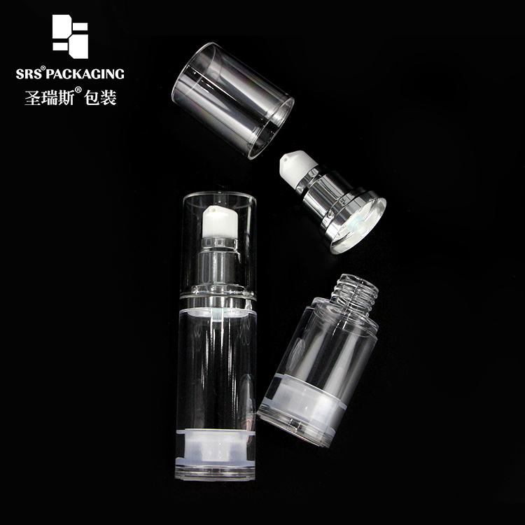 Wholesale Custom 15ml 30ml 50ml Metalized Aluminum Silver Airless Lotion Pump Bottle For Body Cream With Lairless